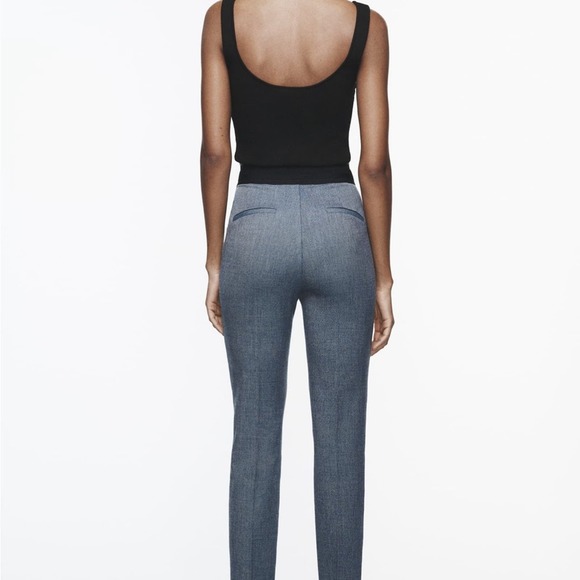 Zara Blue JOGGER WAIST PANTS NWT Size XXL 
Mid-rise tapered pants back elastic - Picture 2 of 9